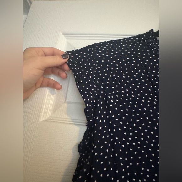LOFT Navy and White Dotted Blouse - Picture 3 of 4